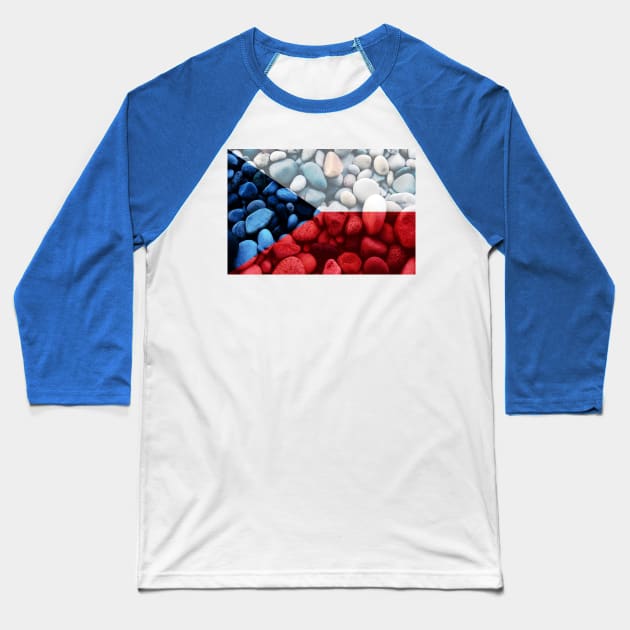 Flag of the Czech Republic – Bed of Rocks Baseball T-Shirt by DrPen